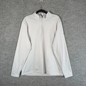 Nike Shirt Men XL Gray 1/4 Zip Stretch Swoosh Performance Athleisure Logo